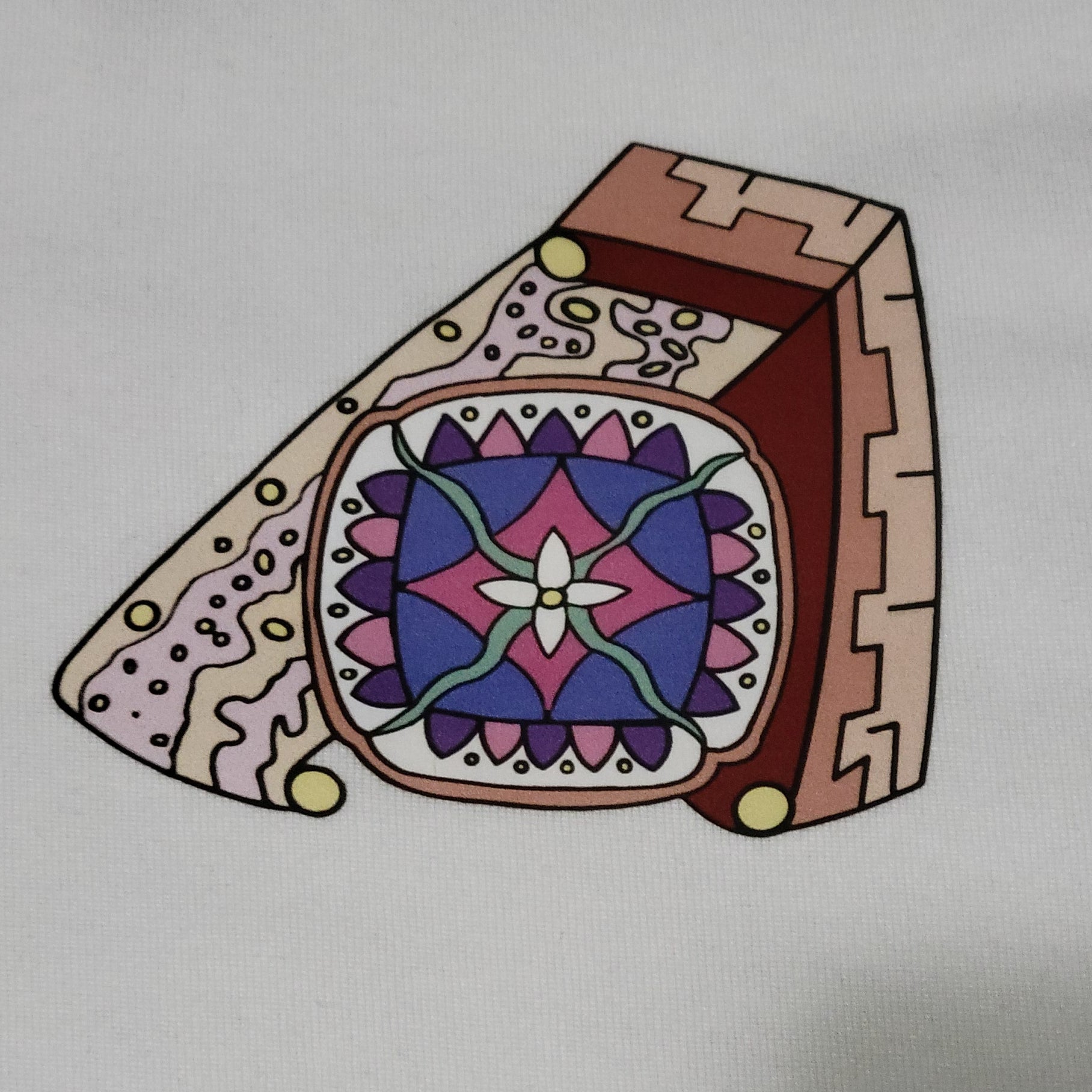 Colorful geometric design on a white background